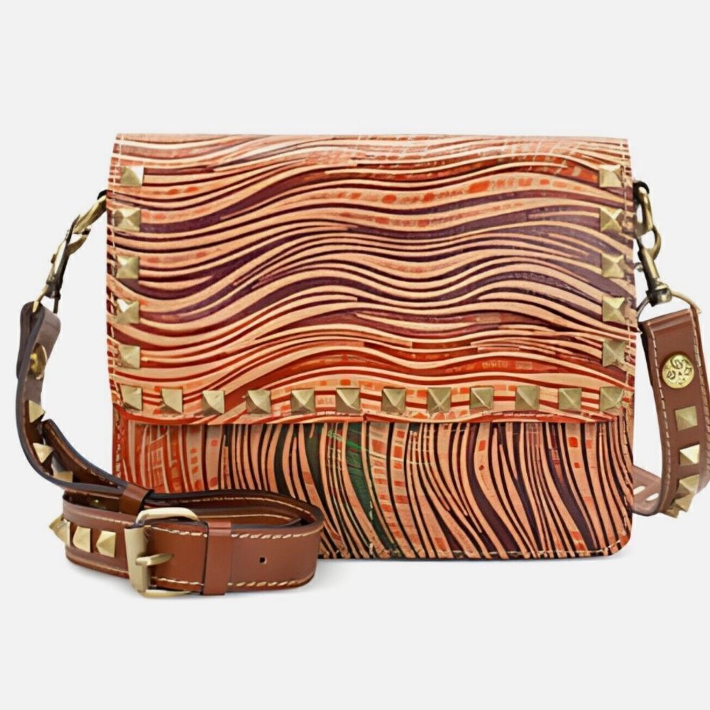 Patricia Nash Wavy Striped Hermosa Square Flap Small Crossbody Bag